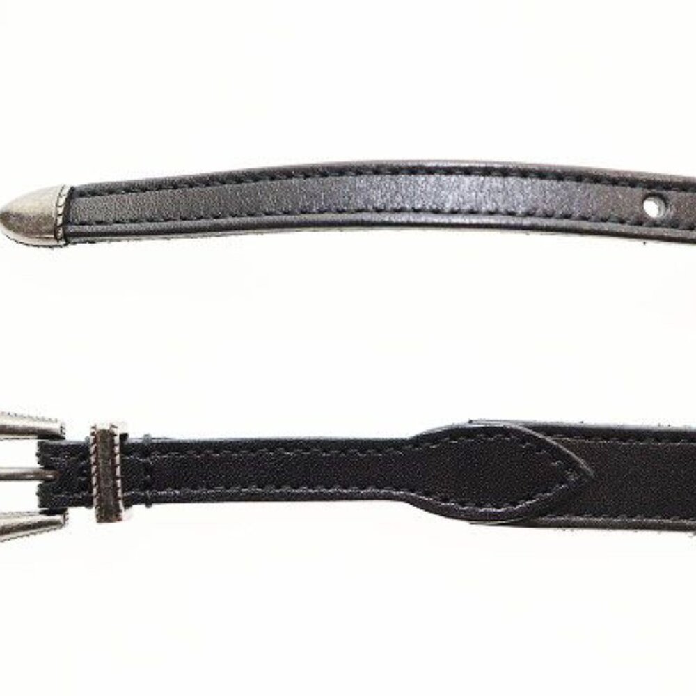 Saint Laurent Paris Narrow Belt Leather Western Black Aa - Picture 2 of 4